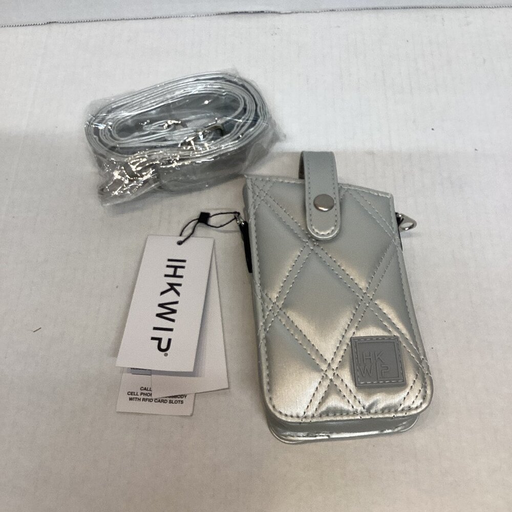 IHKWIP Call-Me-Later Cell Phone Crossbody with RFID Card Slots Silver A629776